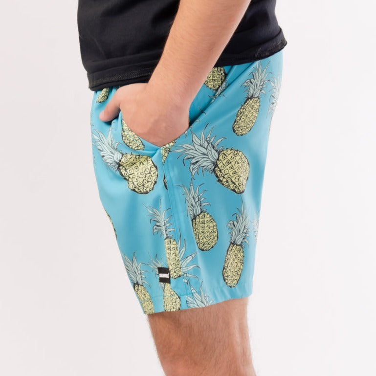 Hawaiian Retro Pineapple Swim Shorts