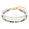 14K Gold Layered Pearl & Beaded Strand Bracelet