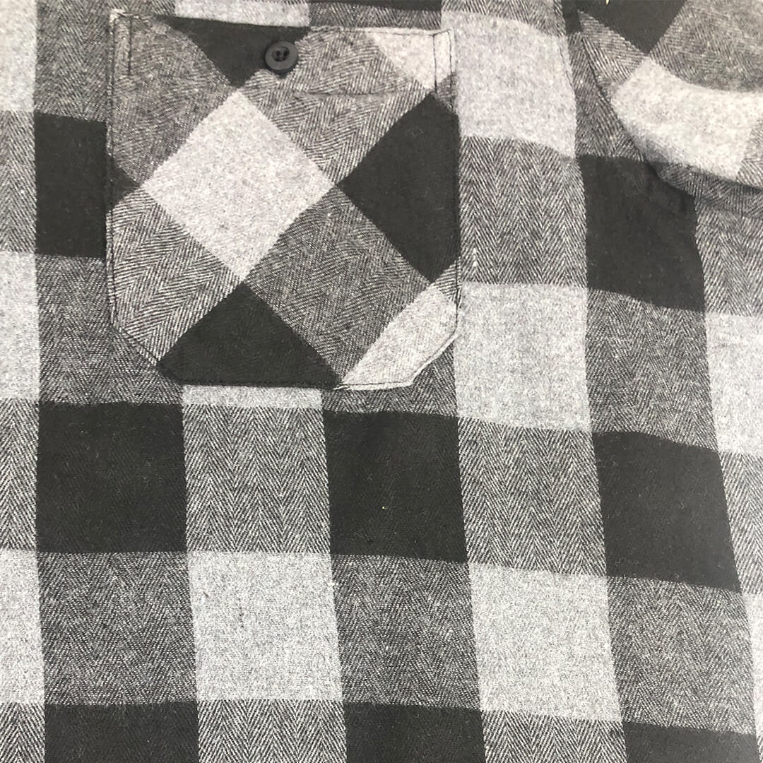Vintage Washed Flannel Shirt Black