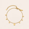 18K Gold Stainless Steel Mini Disc Charm Bracelet