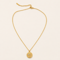 18K Gold CZ Celestial Moon Tag Necklace