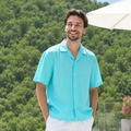 Men's Coastal Short Sleeve Linen Blended Textured Shirt - Sardinia
