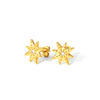 18K Gold Stainless Steel Crescent Moon CZ Studs