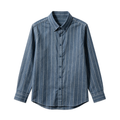 Men's Premium Double-Brushed Striped Cotton Shirt