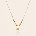 Boho Gold Stainless Steel Sun Pendant Choker