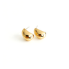 Chunky Gold Teardrop Bean Huggie Stud Earrings