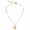 18K Gold CZ Celestial Moon Tag Necklace