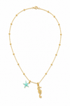 14K Gold Stainless Steel Seahorse Starfish Necklace (Copy)