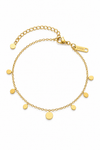 18K Gold Stainless Steel Mini Disc Charm Bracelet