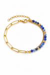 Natural Stone & Paperclip Chain Half Hybrid Bracelet