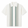 Color-Block Stripe Knit Polo Shirt | Textured Resort Top