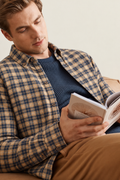 Men's Pure Cotton Double-Brushed Plaid Shir