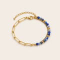 Natural Stone & Paperclip Chain Half Hybrid Bracelet