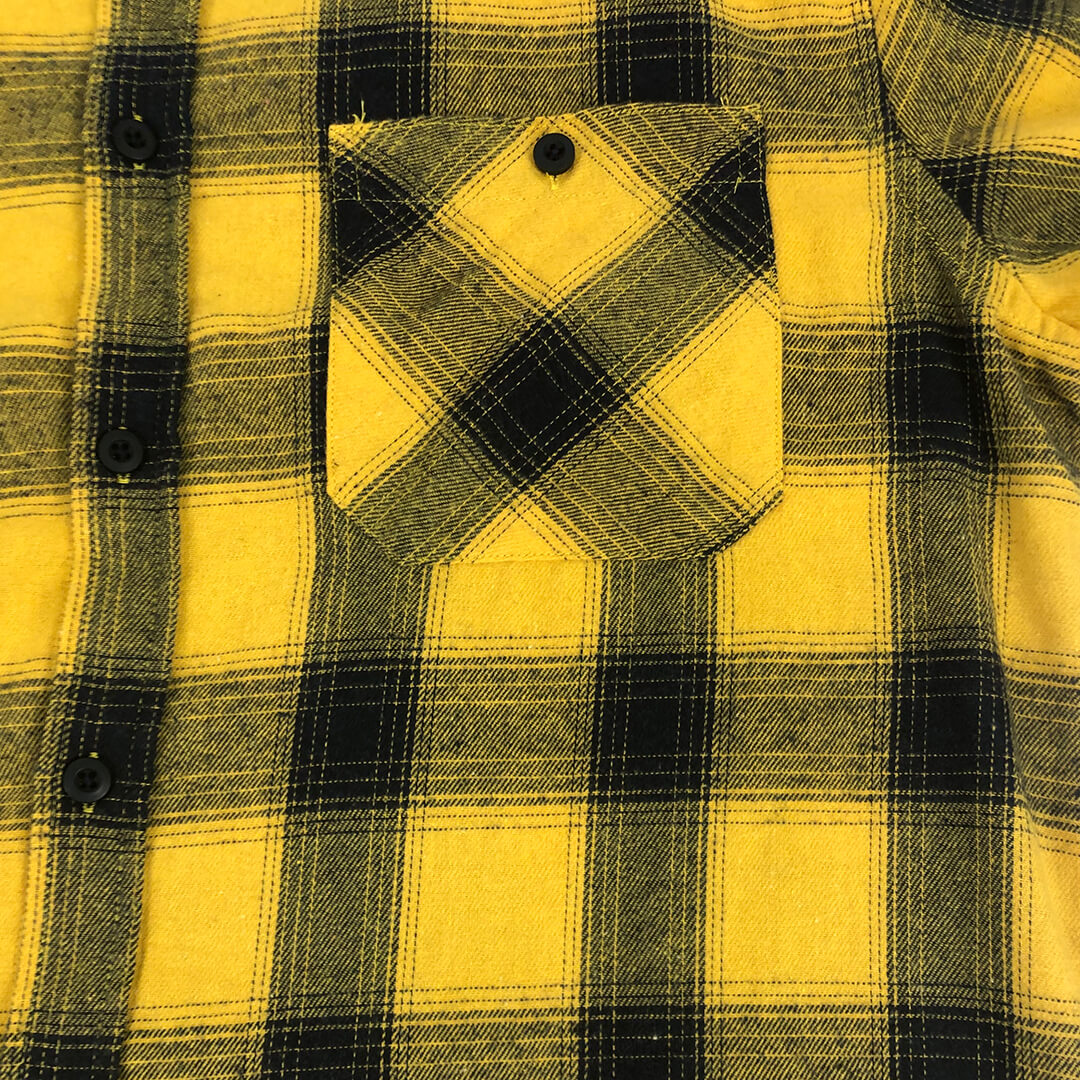 Vintage Washed Flannel Shirt Yellow