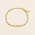 Colorful Beaded Tube Chain Jewelry Set - Necklace & Bracelet
