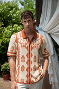 Vintage Southwestern Geometric Knit Cabana Shirt