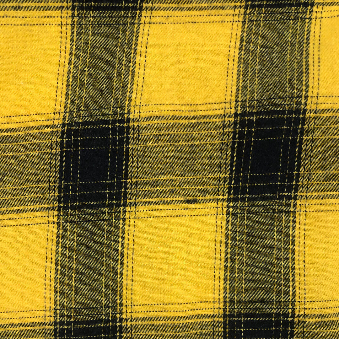 Vintage Washed Flannel Shirt Yellow