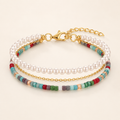 14K Gold Layered Pearl & Beaded Strand Bracelet