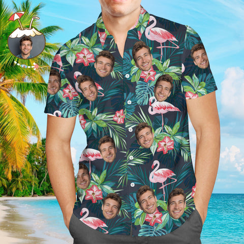 Funny Custom Face Flamingo Tropical Custom Hawaiian Shirt