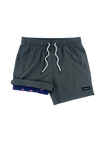 2 in 1 Stretch Men's Swim Trunks With Compression Liner Gym Shorts