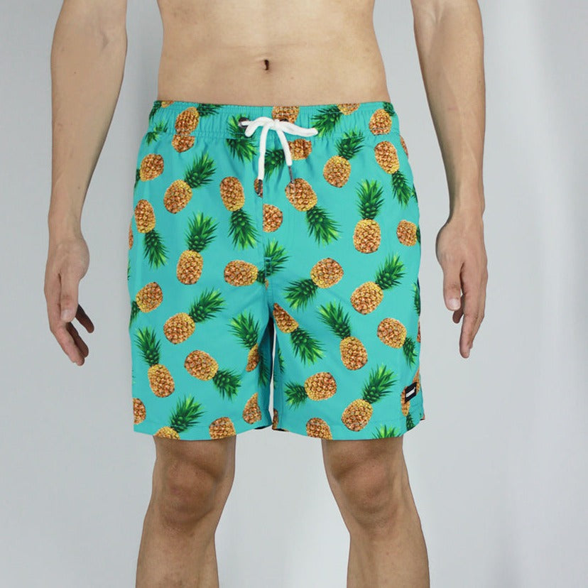 Men's 6'' Stretch Printed Volley Pineapple Swim Trunks Islandhaze