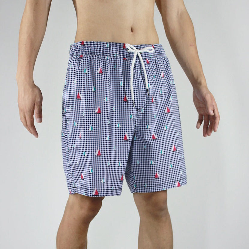 Men's 6'' Stretch Printed Volley Swim Trunks with mesh liner-FULL SAIL Islandhaze