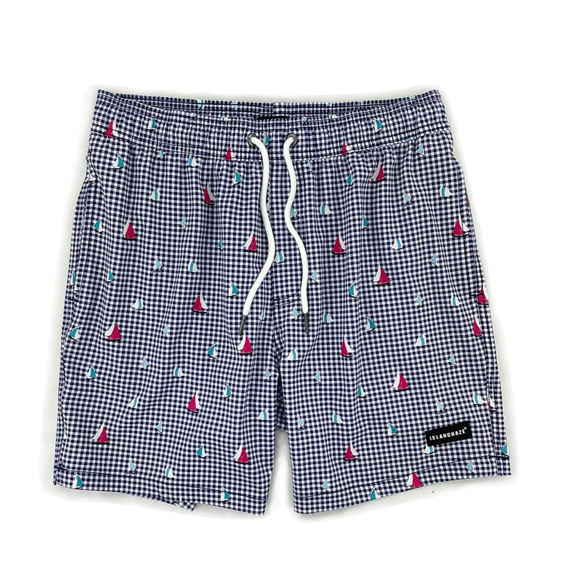 Men's 6'' Stretch Printed Volley Swim Trunks with mesh liner-FULL SAIL Islandhaze