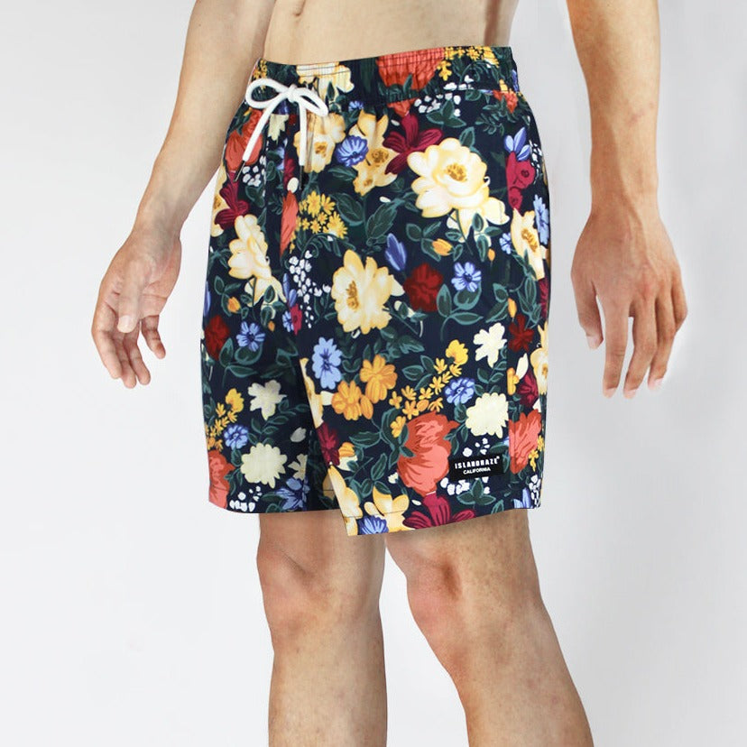 Men's 6'' volley swim shorts-Indie Floral Islandhaze