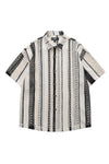 Men's Textured Crochet Stripe Short Sleeve Resort Shirt