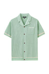 Men's Textured Knit S/S Open-Weave Cardigan Shirt