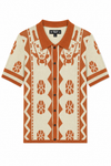 Vintage Southwestern Geometric Knit Cabana Shirt