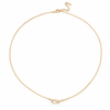 Gold Interlocking Necklace - Crystal Paperclip Link