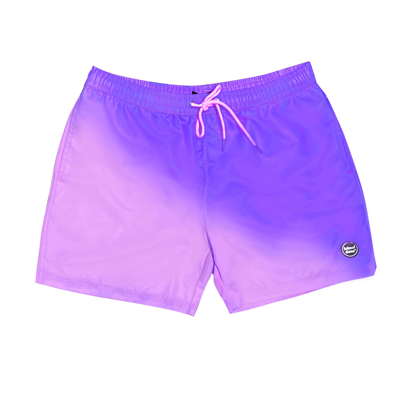 Men's 6 inch Color Changing Swim Trunks , Pure Color / Pink / S