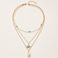 Boho Layered Starfish & Shell Pendant Choker Necklace