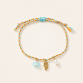 Handmade Boho Woven Cord Shell Charm Bracelet
