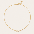 Gold Interlocking Necklace - Crystal Paperclip Link