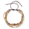 Boho Multi Strand Gemstone Seed Bead Cord Bracelet
