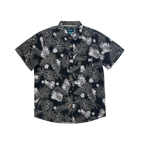 Hawaiian Shirt Black Tropical Plants Shirt