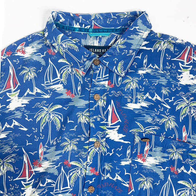 Hawaiian Men's 100% Linen Shirts - Sailboat