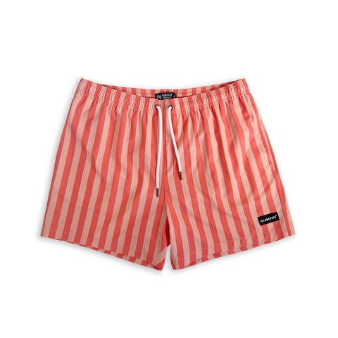 Men's Striped Shorts 5" Swim Trunks-Red