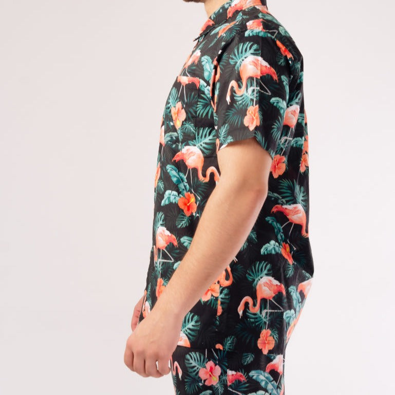 Flamingo Hawaiian Shirt Mingomix Short Sleeve Shirt