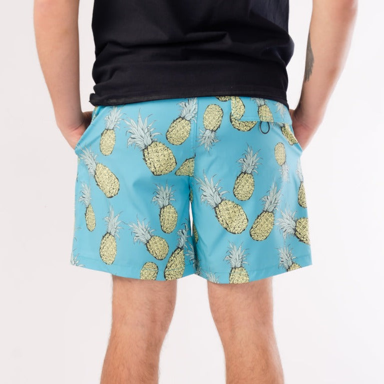 Hawaiian Retro Pineapple Swim Shorts